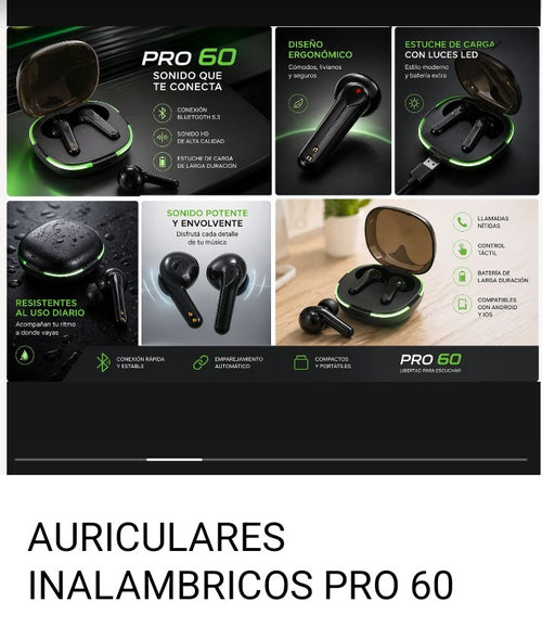 Auricular inalámbrico Pro 60