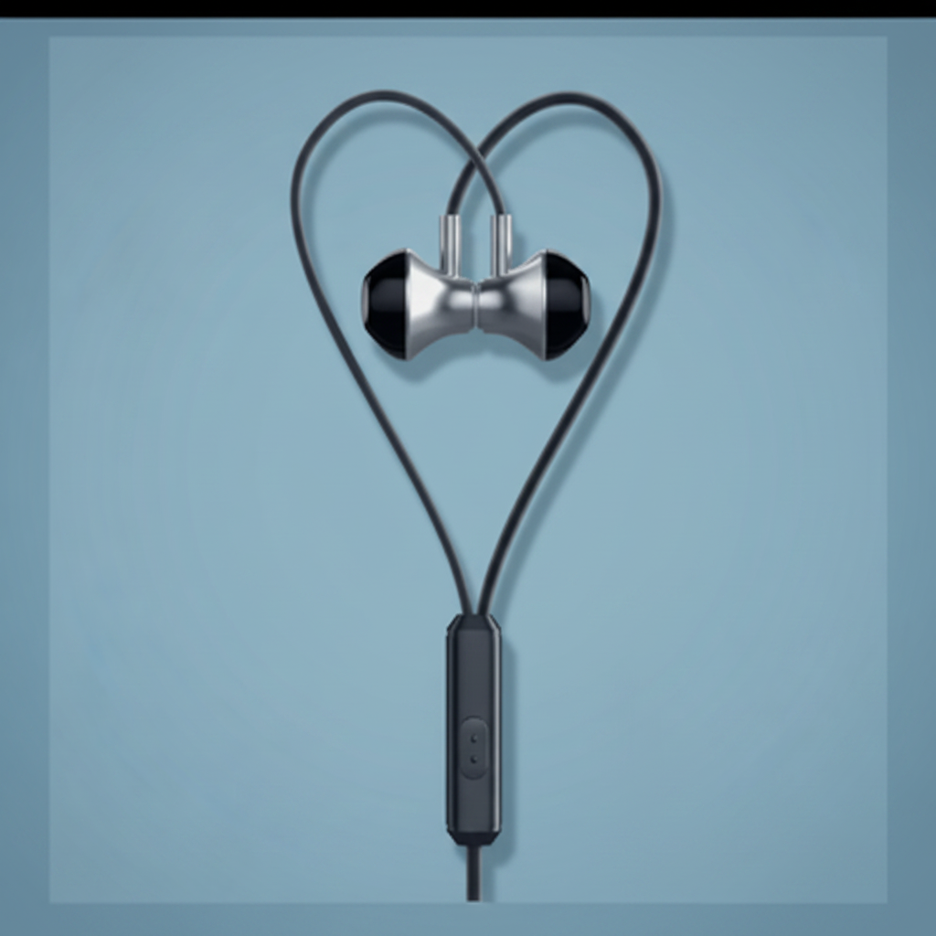 Auricular con Cable fondo azulado