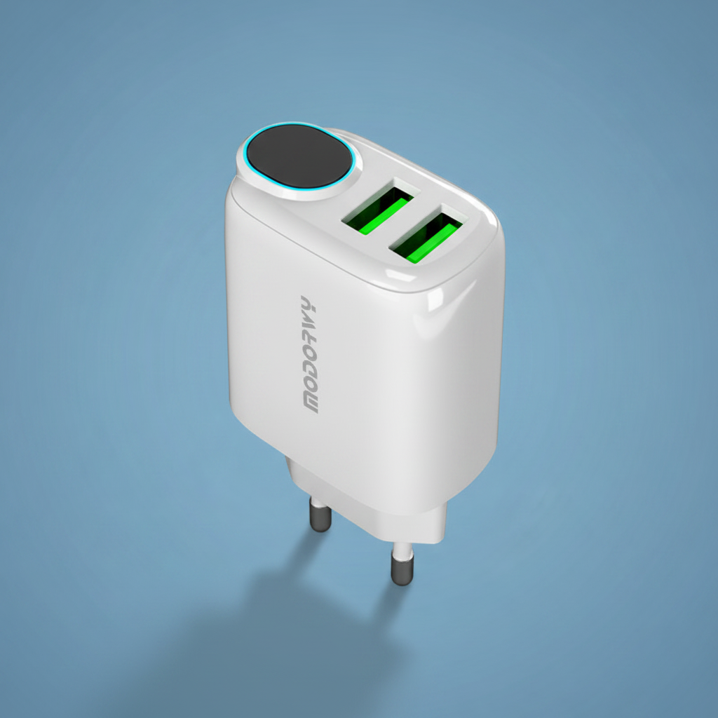 Cargador Doble USB con Luz